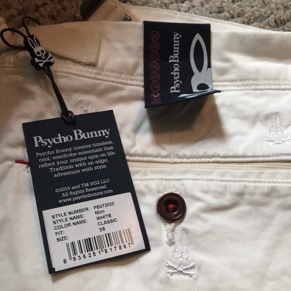 Men’s Psycho Bunny Shorts white size 36.